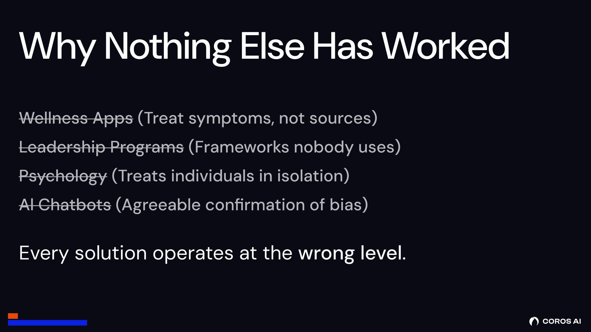 Investment pitch deck, slide 2.